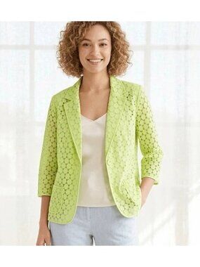 CHICO'S Outfit Jacket&‎ Sleeveless Top Lace Cut Out